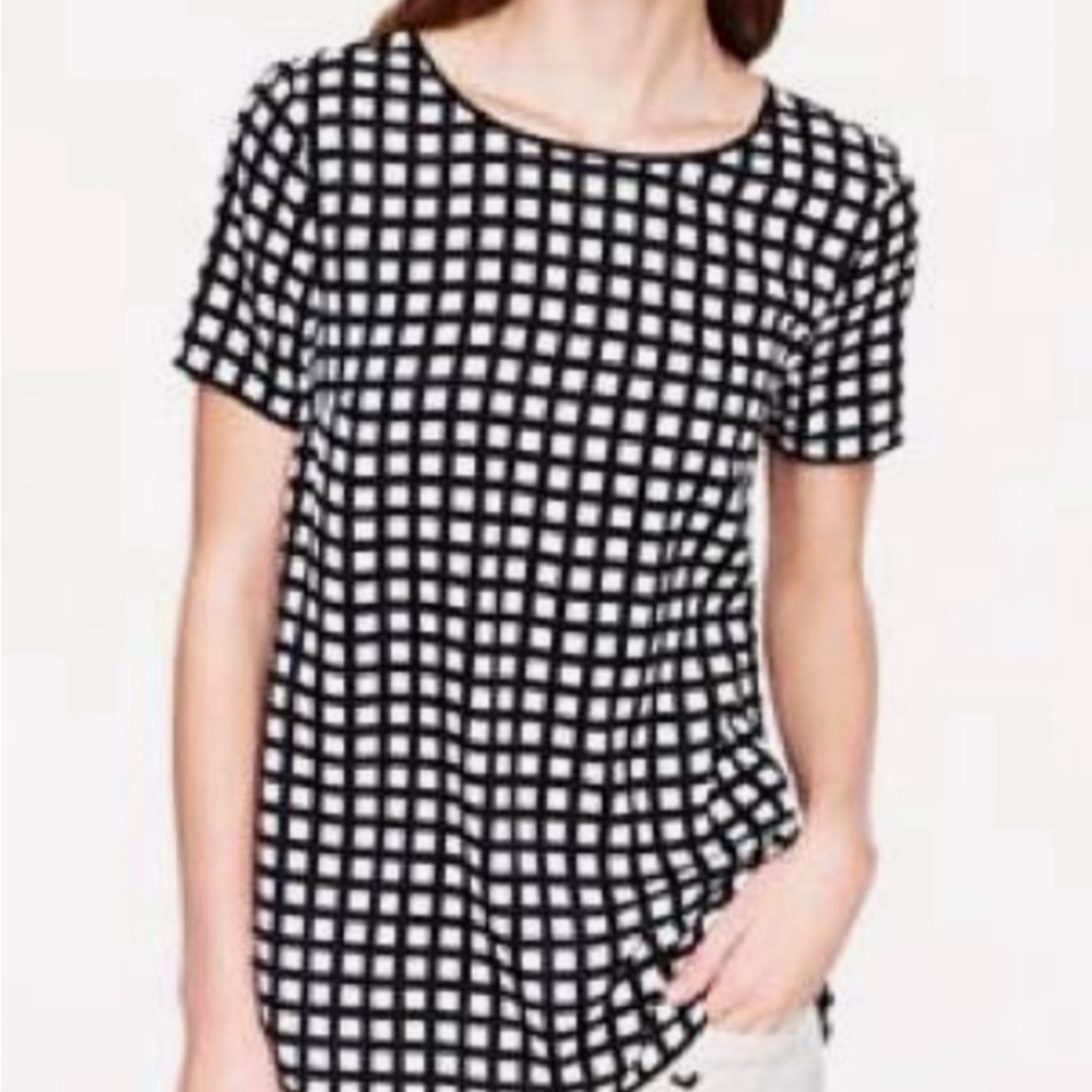 J. Crew Checkered Silk Blouse